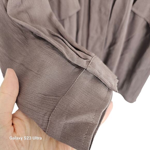 Torrid Snap Front Shirt Dress Plus Size 3X Chocolate Brown Minimalist Academia - Picture 4 of 9